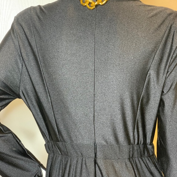 Black Dress with Criss Cross Ties Lycra Large - Picture 8 of 9